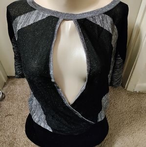 Bebe women's sz M semi-sheer, sparkly top, fancy!